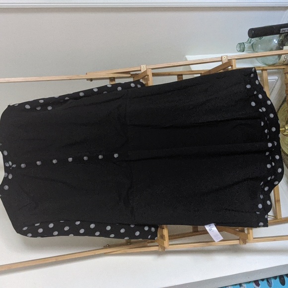 Fossil Long Sleeve Black & White Polka Dot Button-Up Dress - Picture 8 of 8